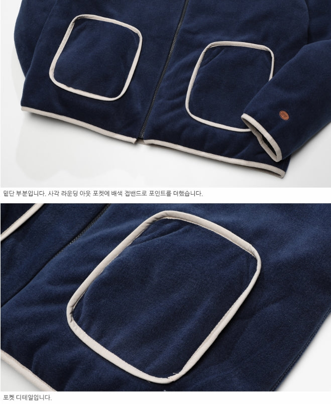 ダブルユーブイプロジェクト(WV PROJECT) DILL LINE REVERSIBLE FLEECE ZIPUP NAVY MJOT7296