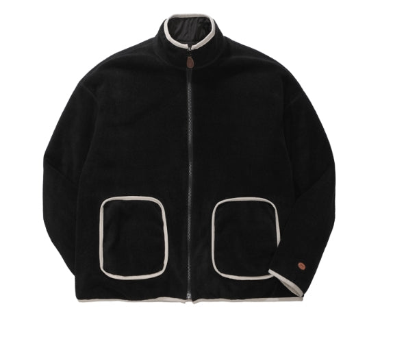 ダブルユーブイプロジェクト(WV PROJECT) DILL LINE REVERSIBLE FLEECE ZIPUP BLACK MJOT7296