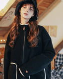 ダブルユーブイプロジェクト(WV PROJECT) DILL LINE REVERSIBLE FLEECE ZIPUP BLACK MJOT7296