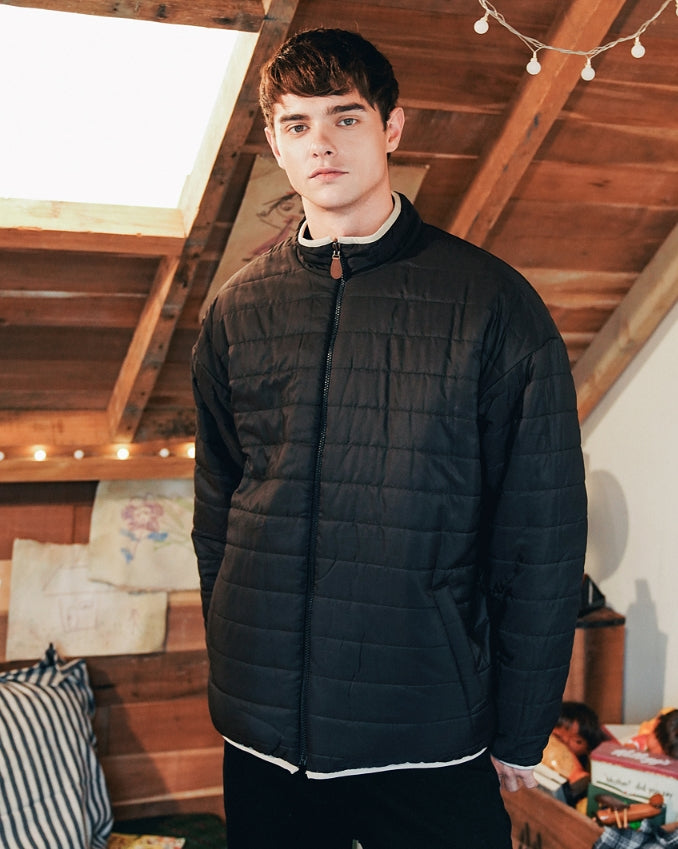 ダブルユーブイプロジェクト(WV PROJECT) DILL LINE REVERSIBLE FLEECE ZIPUP BLACK MJOT7296