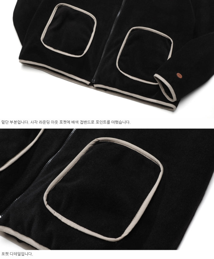 ダブルユーブイプロジェクト(WV PROJECT) DILL LINE REVERSIBLE FLEECE ZIPUP BLACK MJOT7296