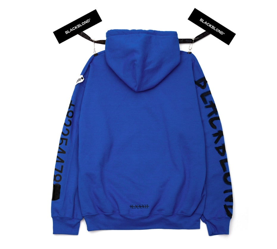 ブラックブロンド(BLACKBLOND)BBD Graffiti Number Hoodie (Blue)