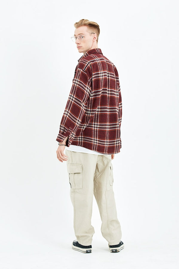 セイントペイン(SAINTPAIN) SP FLANNEL CHECK SHIRTS-RED