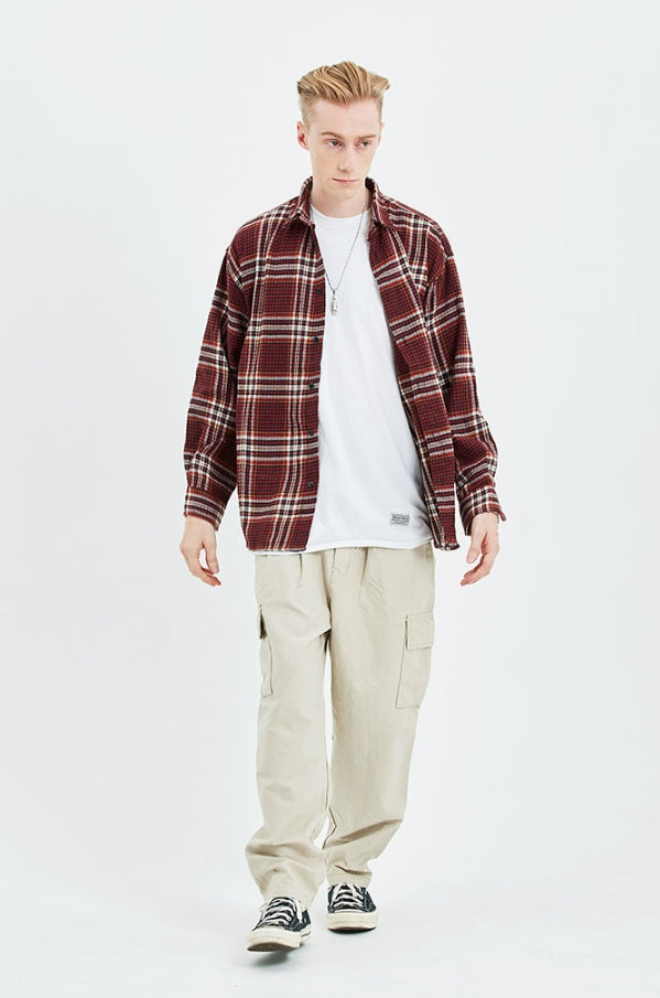 セイントペイン(SAINTPAIN) SP FLANNEL CHECK SHIRTS-RED