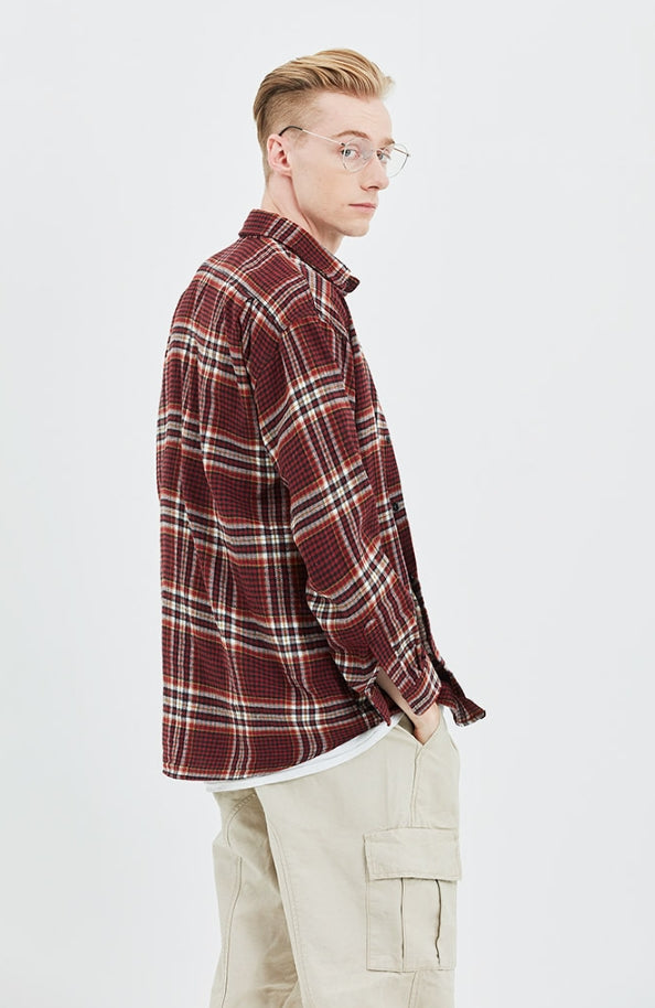 セイントペイン(SAINTPAIN) SP FLANNEL CHECK SHIRTS-RED