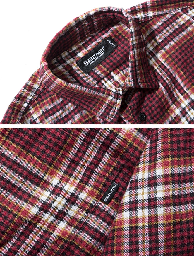 セイントペイン(SAINTPAIN) SP FLANNEL CHECK SHIRTS-RED