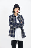 セイントペイン(SAINTPAIN)SP FLANNEL CHECK SHIRTS-NAVY