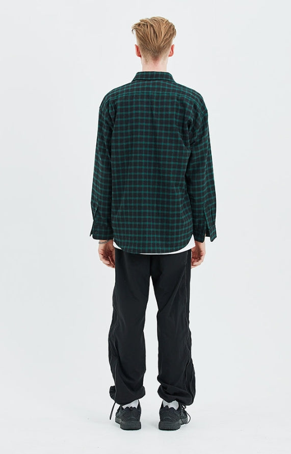 セイントペイン(SAINTPAIN)SP MINIMAL CHECK SHIRTS-GREEN
