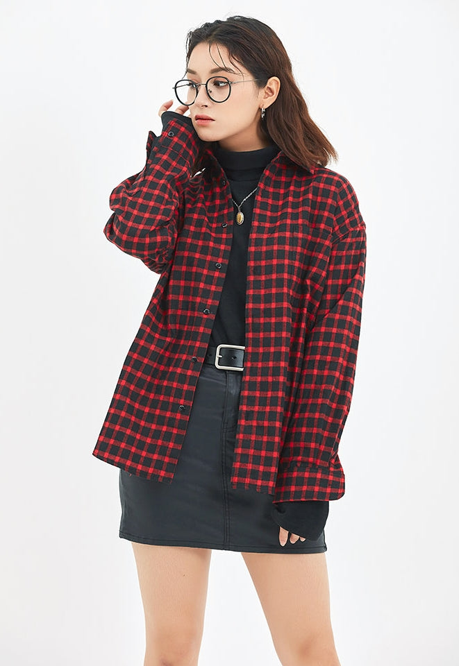 セイントペイン(SAINTPAIN)SP MINIMAL CHECK SHIRTS-RED