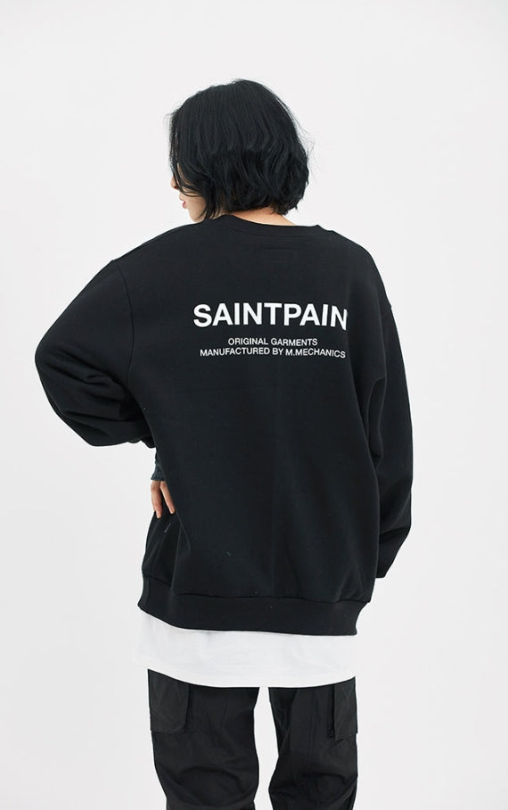 セイントペイン(SAINTPAIN)SP VARIATION LOGO CREW NECK-BLACK