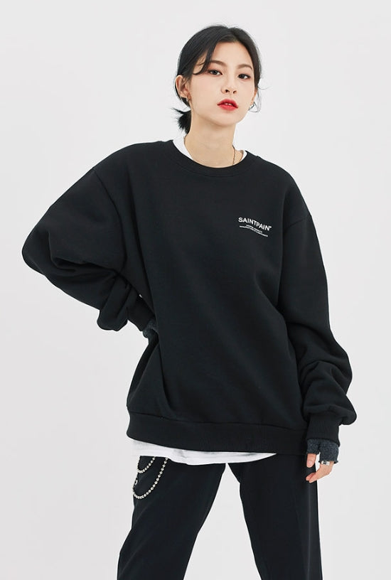 セイントペイン(SAINTPAIN)SP VARIATION LOGO CREW NECK-BLACK