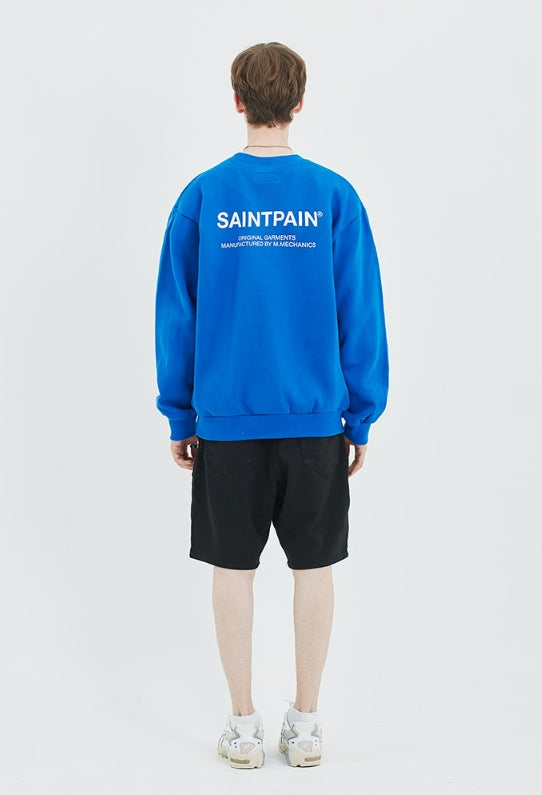 セイントペイン(SAINTPAIN)SP VARIATION LOGO CREW NECK-BLUE