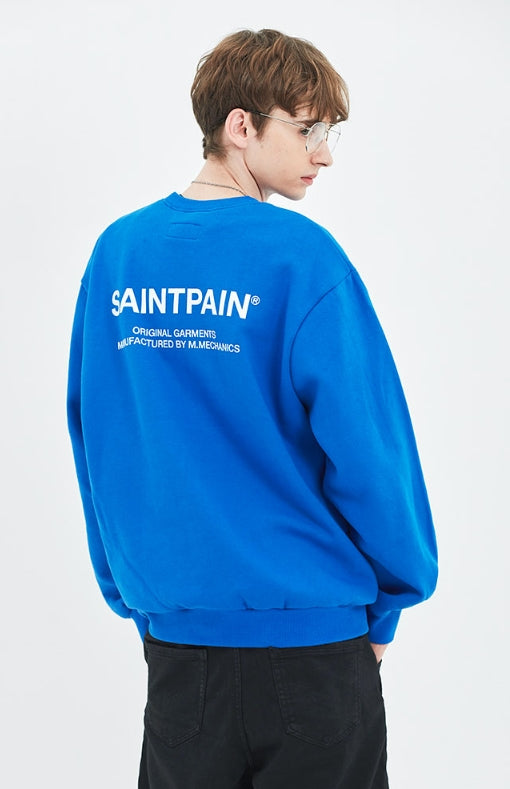セイントペイン(SAINTPAIN)SP VARIATION LOGO CREW NECK-BLUE