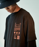 オベルー(OVERR) 19FW MANUAL PRINTING BLACK TEE