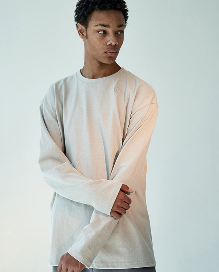 オベルー(OVERR)19FW OVR LOGO IVORY L/S TEE