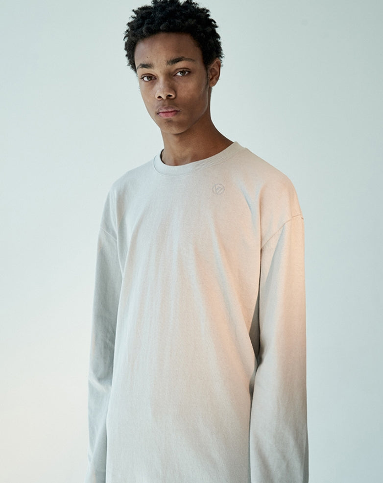 オベルー(OVERR)19FW OVR LOGO IVORY L/S TEE