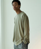 オベルー(OVERR)19FW OVR LOGO KHAKI L/S TEE