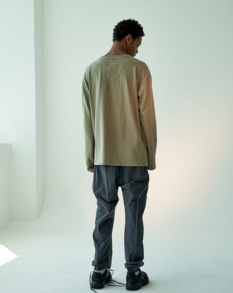 オベルー(OVERR)19FW OVR LOGO KHAKI L/S TEE