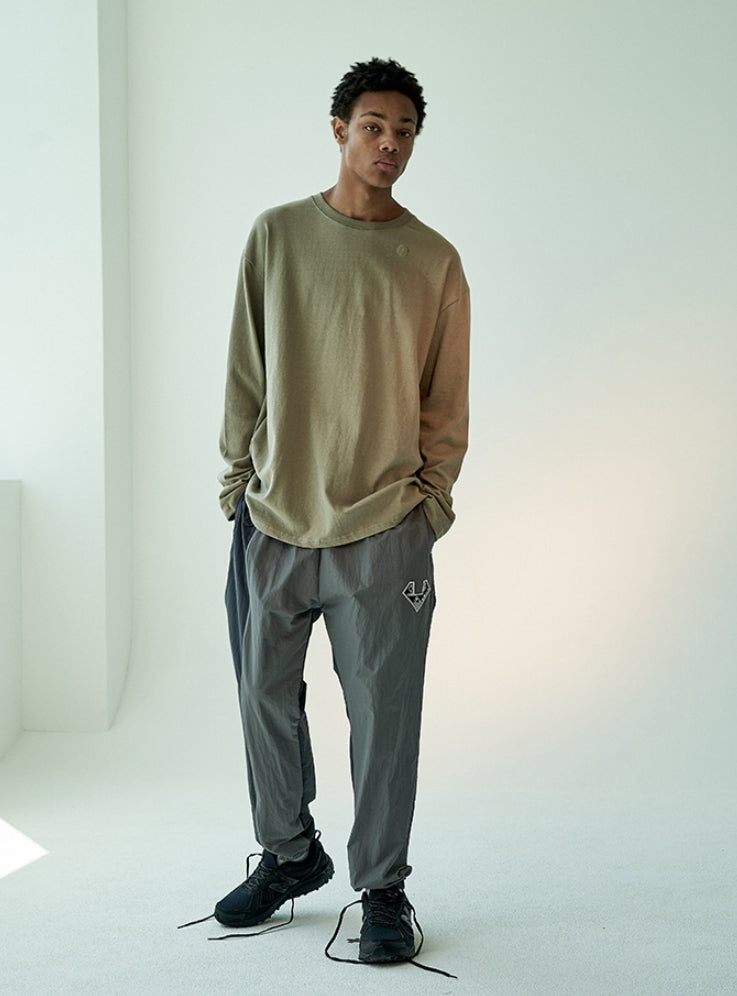 オベルー(OVERR)19FW OVR LOGO KHAKI L/S TEE
