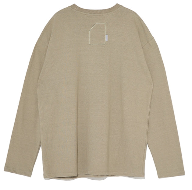 オベルー(OVERR)19FW OVR LOGO KHAKI L/S TEE