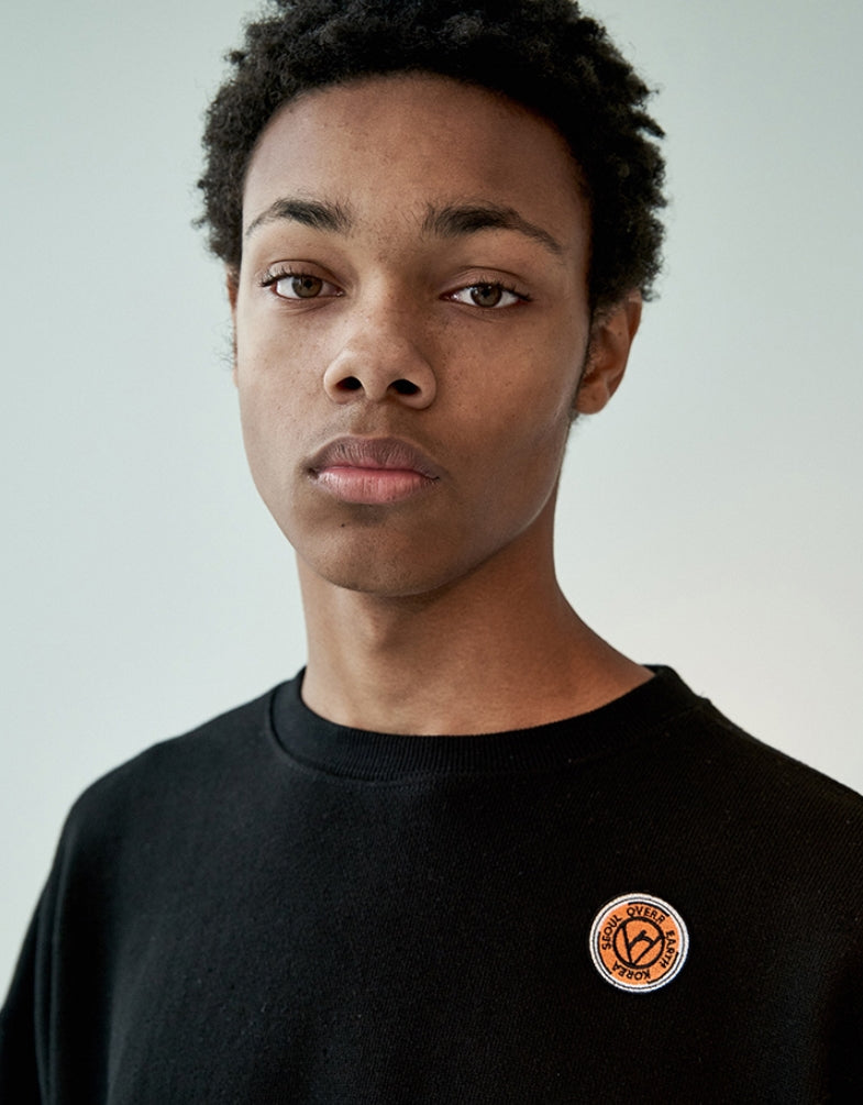 オベルー(OVERR)19FW OVR WAPPEN BLACK SWEATSHIRTS