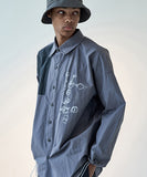 オベルー(OVERR) 19FW COLOR BLOCKED GRAY SHIRTS