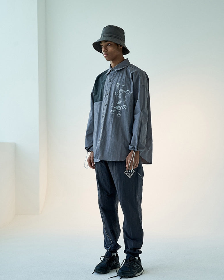 オベルー(OVERR) 19FW COLOR BLOCKED GRAY SHIRTS
