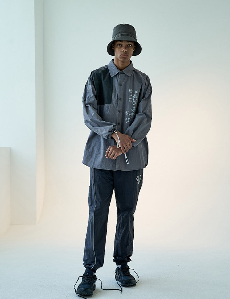 オベルー(OVERR) 19FW COLOR BLOCKED GRAY SHIRTS