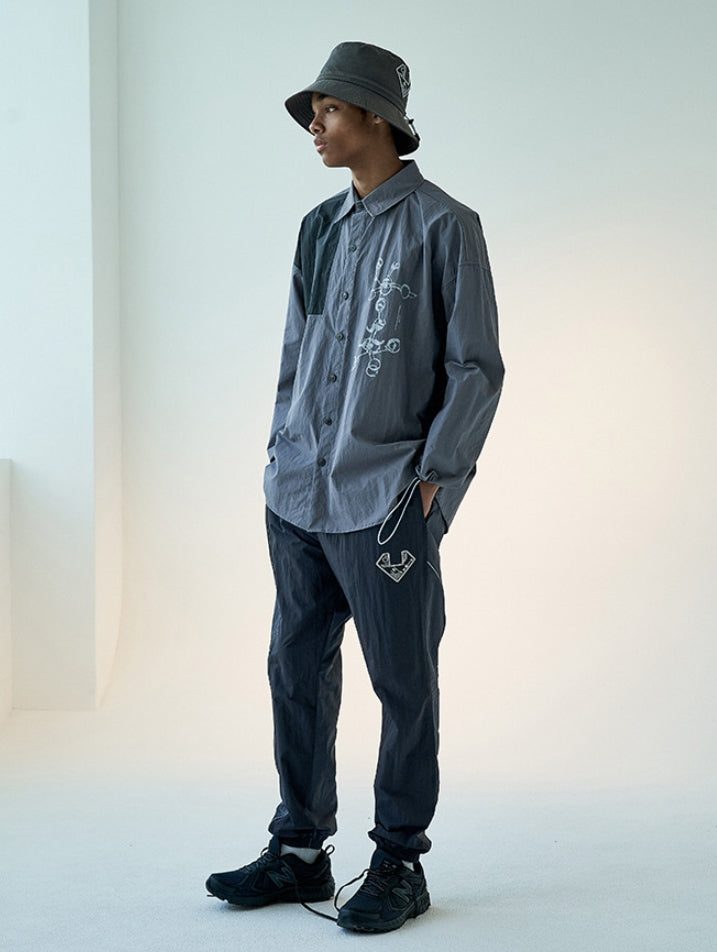 オベルー(OVERR) 19FW COLOR BLOCKED GRAY SHIRTS