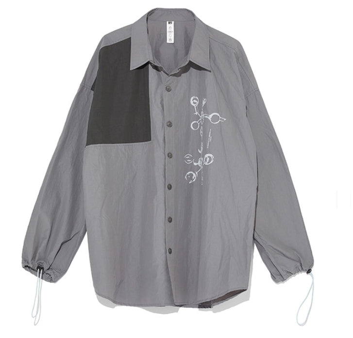 オベルー(OVERR) 19FW COLOR BLOCKED GRAY SHIRTS