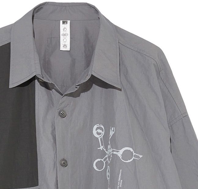 オベルー(OVERR) 19FW COLOR BLOCKED GRAY SHIRTS