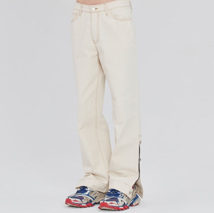 ロマンティッククラウン(ROMANTIC CROWN)SIDE CUT BUTTON PANTS_OATMEAL