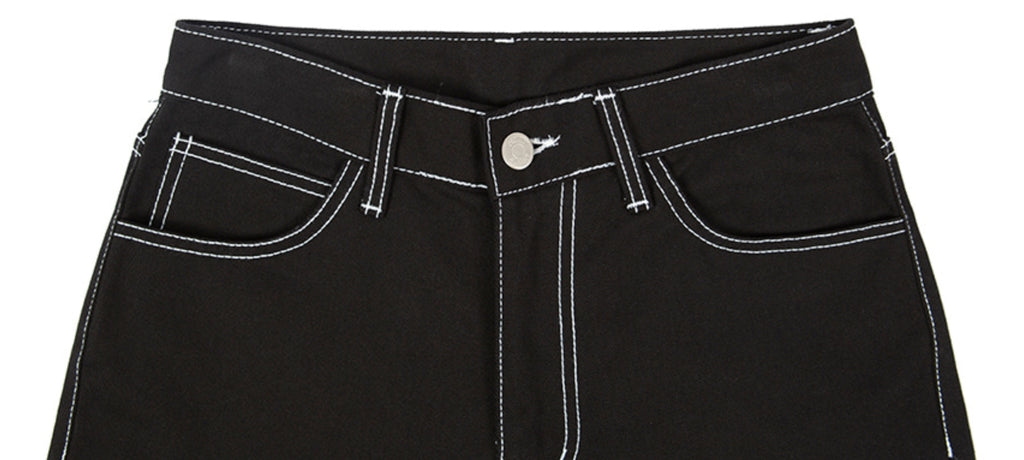 ロマンティッククラウン(ROMANTIC CROWN)  SIDE CUT BUTTON PANTS_BLACK