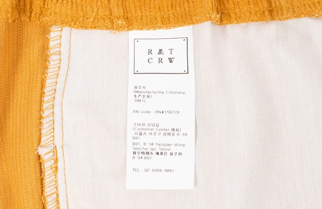 ロマンティッククラウン(ROMANTIC CROWN)CORDUROY POCKET PANTS_YELLOW