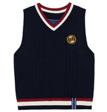 ロマンティッククラウン(ROMANTIC CROWN)V NECK CABLE KNIT VEST_NAVY