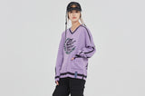ロマンティッククラウン(ROMANTIC CROWN) 21C BOYS V NECK KNIT_PURPLE