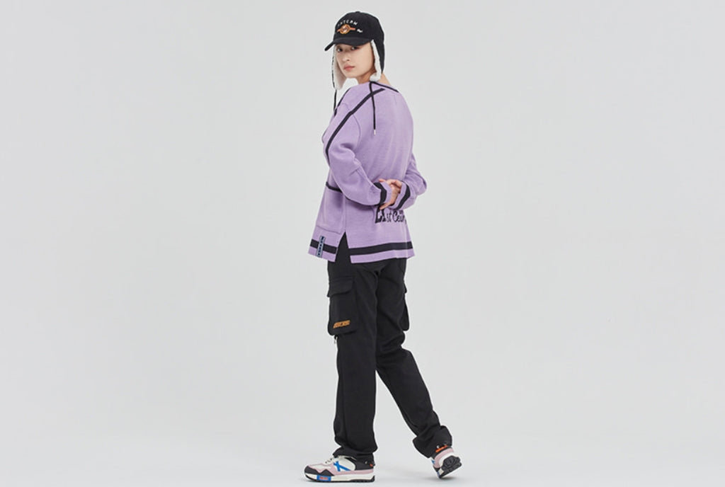 ロマンティッククラウン(ROMANTIC CROWN) 21C BOYS V NECK KNIT_PURPLE