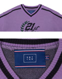 ロマンティッククラウン(ROMANTIC CROWN) 21C BOYS V NECK KNIT_PURPLE