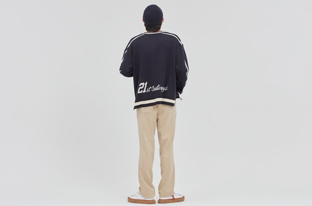 ロマンティッククラウン(ROMANTIC CROWN)21C BOYS V NECK KNIT_NAVY