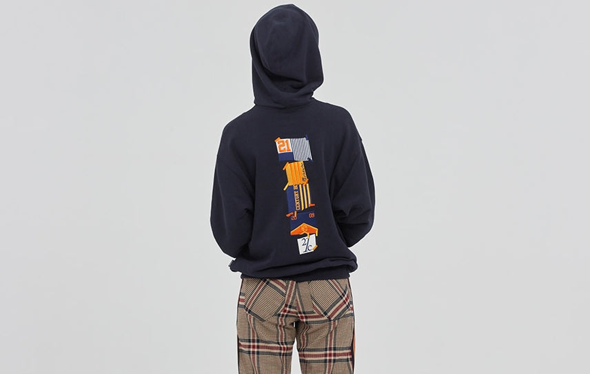 ロマンティッククラウン(ROMANTIC CROWN) 21C BOYS FLAG HOOD_NAVY