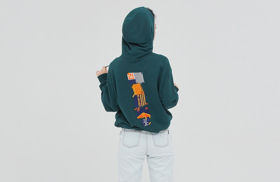 ロマンティッククラウン(ROMANTIC CROWN) 21C BOYS FLAG HOOD_GREEN