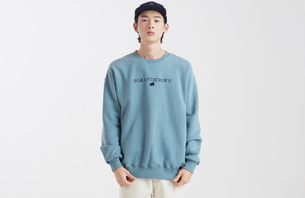 ロマンティッククラウン(ROMANTIC CROWN)RMTCRW LOGO SWEATSHIRT_LIGHT BLUE