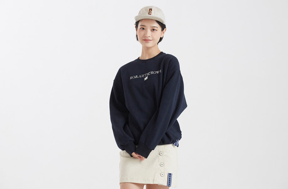 ロマンティッククラウン(ROMANTIC CROWN)RMTCRW LOGO SWEATSHIRT_NAVY