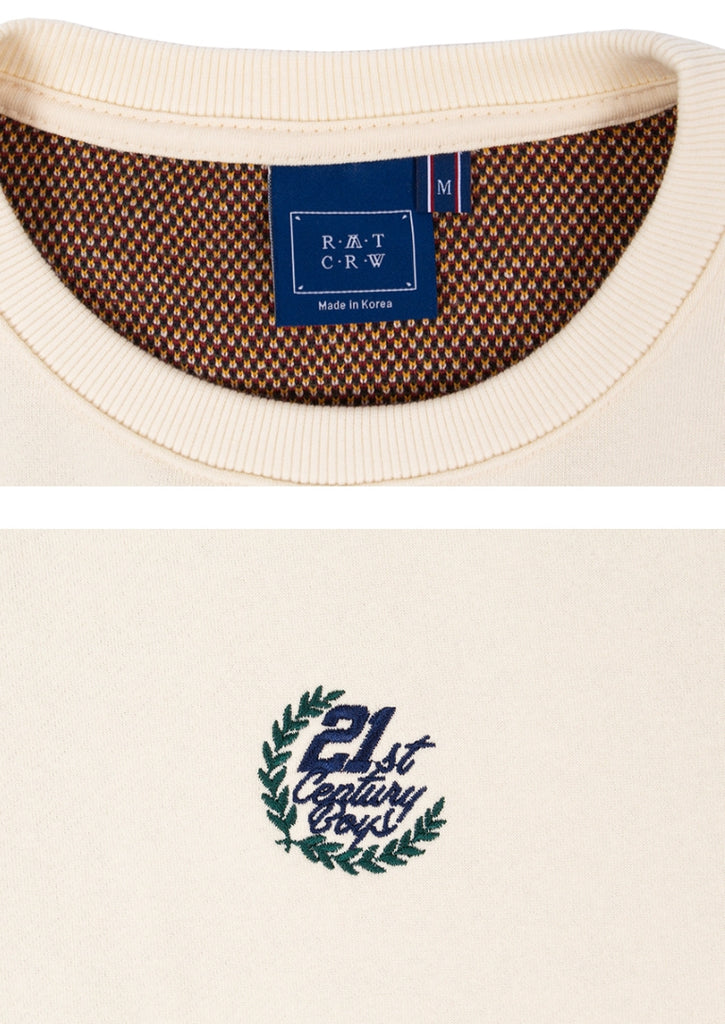 ロマンティッククラウン(ROMANTIC CROWN)21C BOYS JACQUARD CREW NECK_OATMEAL