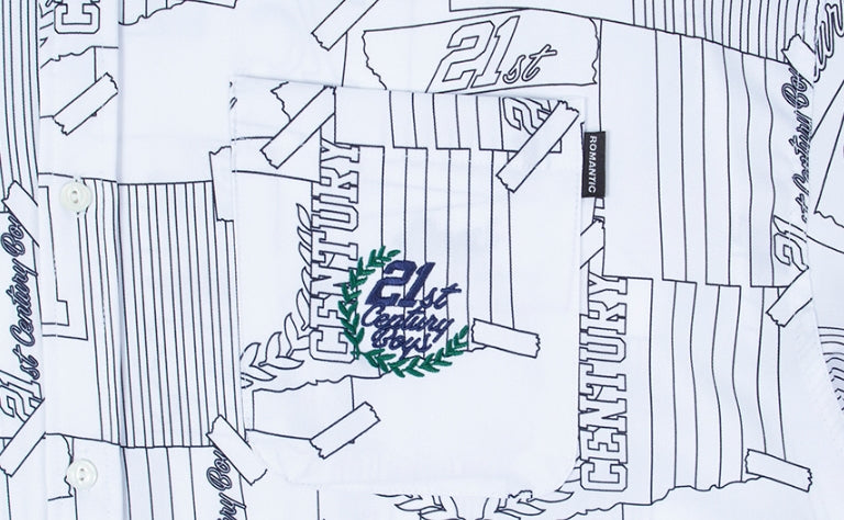 ロマンティッククラウン(ROMANTIC CROWN)OUTLINE GRAPHIC SHIRT_WHITE