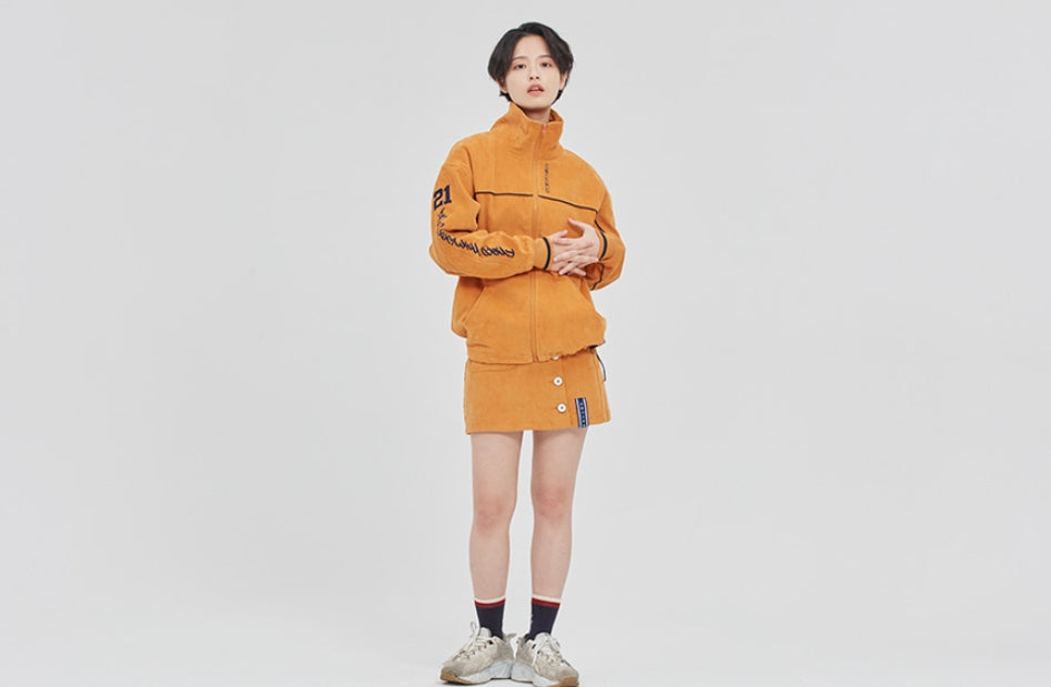 ロマンティッククラウン(ROMANTIC CROWN) CORDUROY PIPING JACKET_YELLOW