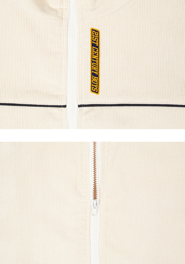 ロマンティッククラウン(ROMANTIC CROWN)   CORDUROY PIPING JACKET_OATMEAL