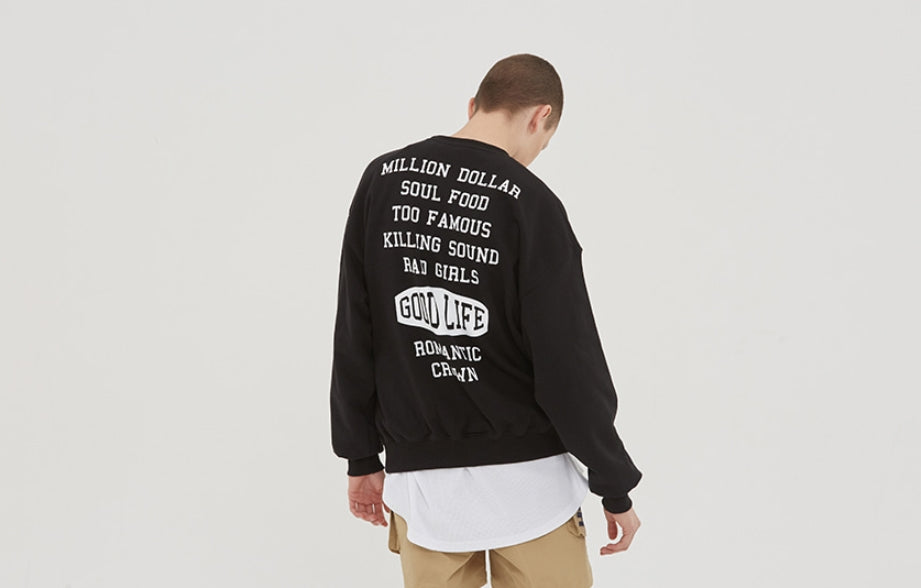 ロマンティッククラウン(ROMANTIC CROWN) 10th Good Life Sweat Shirt_Black