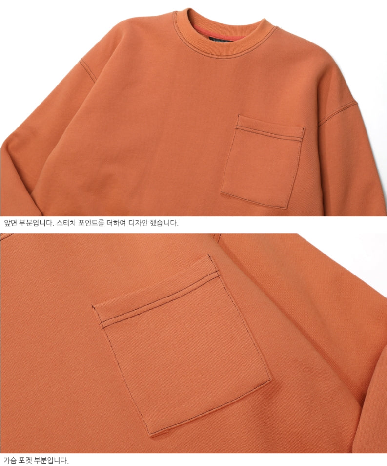 ダブルユーブイプロジェクト(WV PROJECT) SPORTY STITCH SWEATSHIRT DARK ORANGE JSMT7319