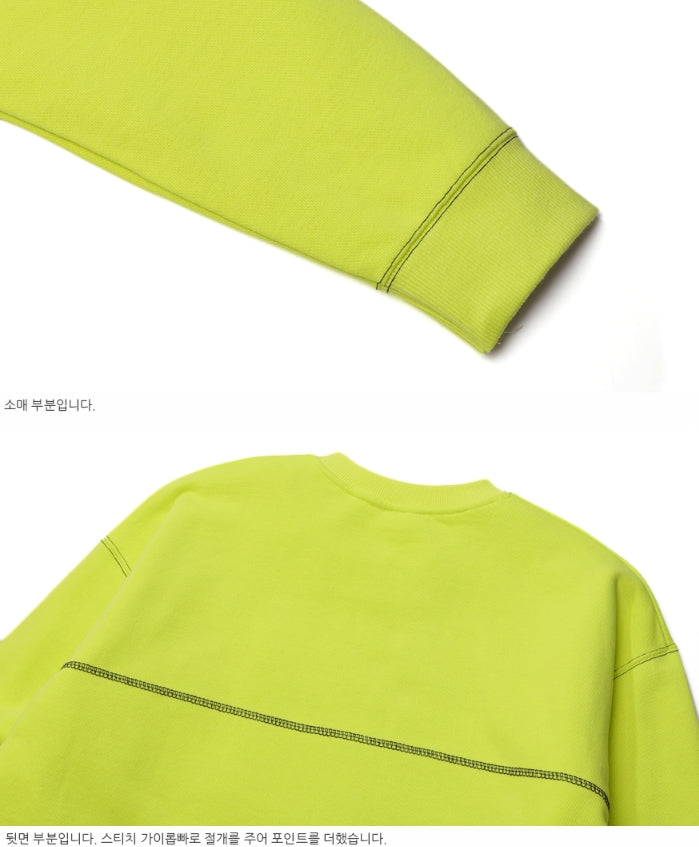 ダブルユーブイプロジェクト(WV PROJECT) SPORTY STITCH SWEATSHIR LIME JSMT7319